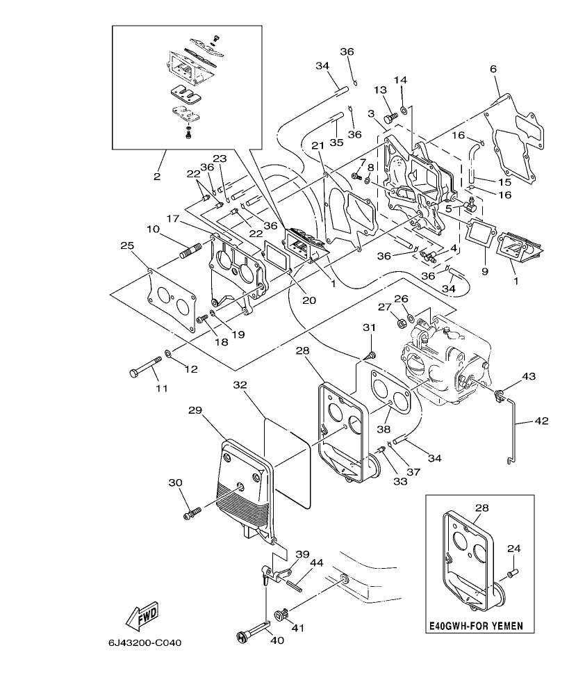 E40G’04 – section 4 INTAKE parts diagram