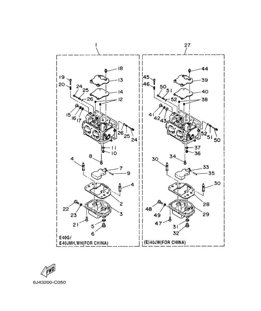 E40G’04 – section 5 CARBURETOR parts diagram