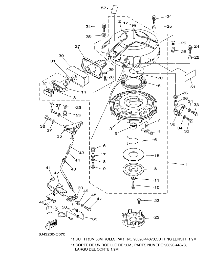 E40G’04 – section 7 STARTER parts diagram