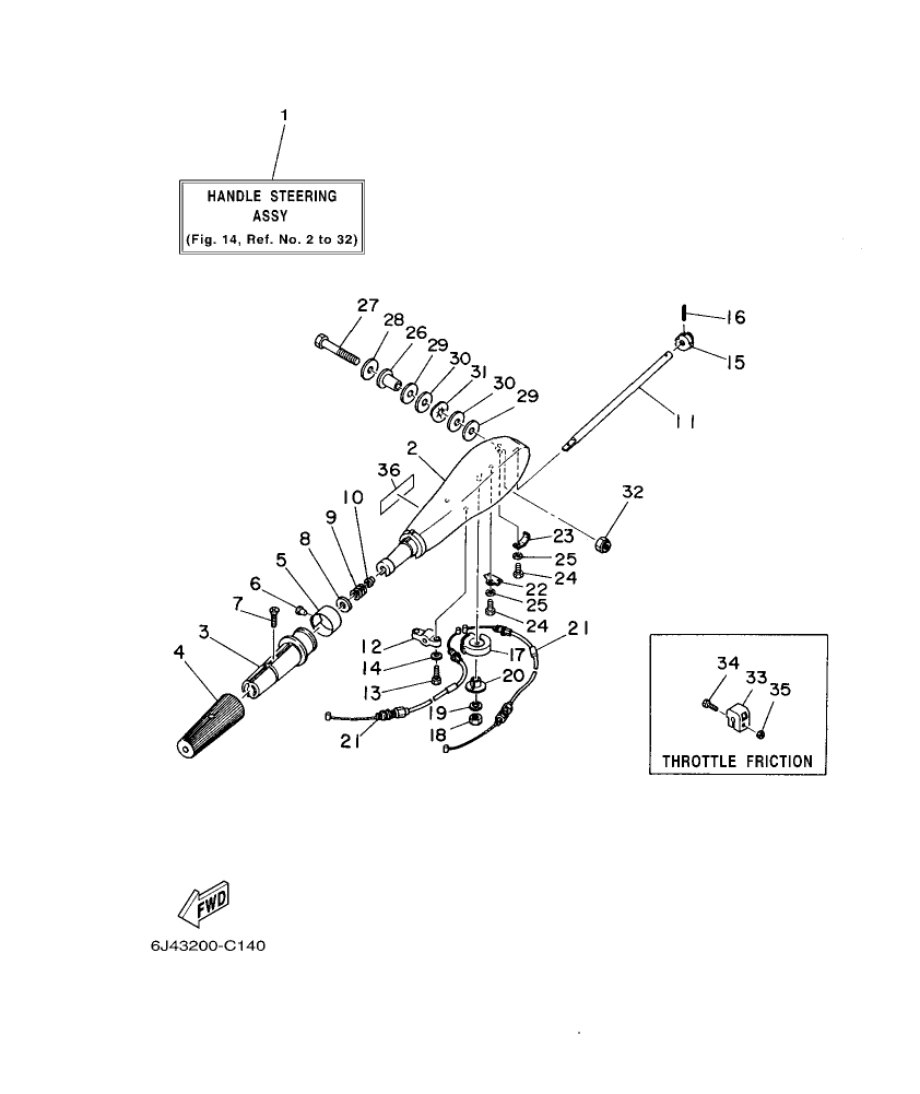 E40G’04 – section 14 STEERING parts diagram