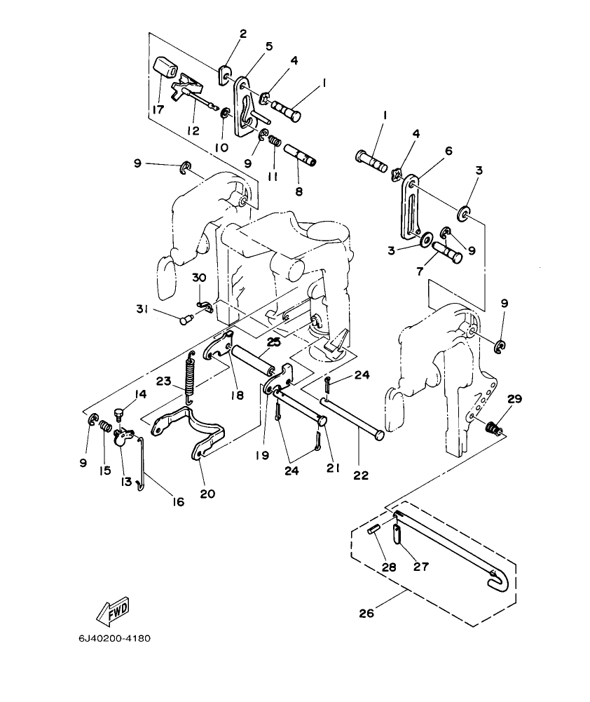 E40G’04 – section 18 BRACKET 2 parts diagram