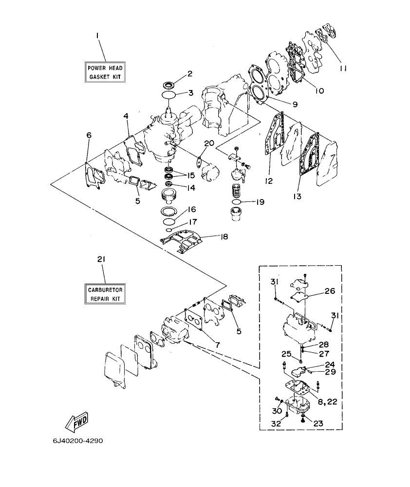 E40G’04 – section 29 REPAIR KIT 1 parts diagram