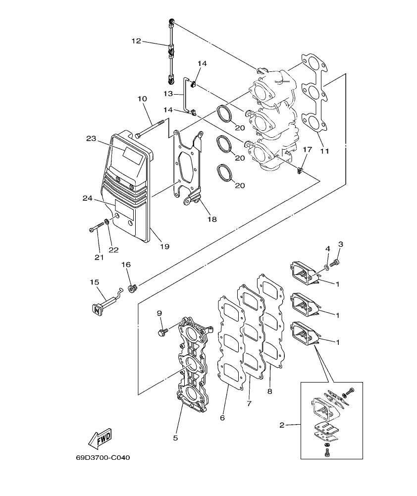 E60H’04 – section 4 INTAKE parts diagram