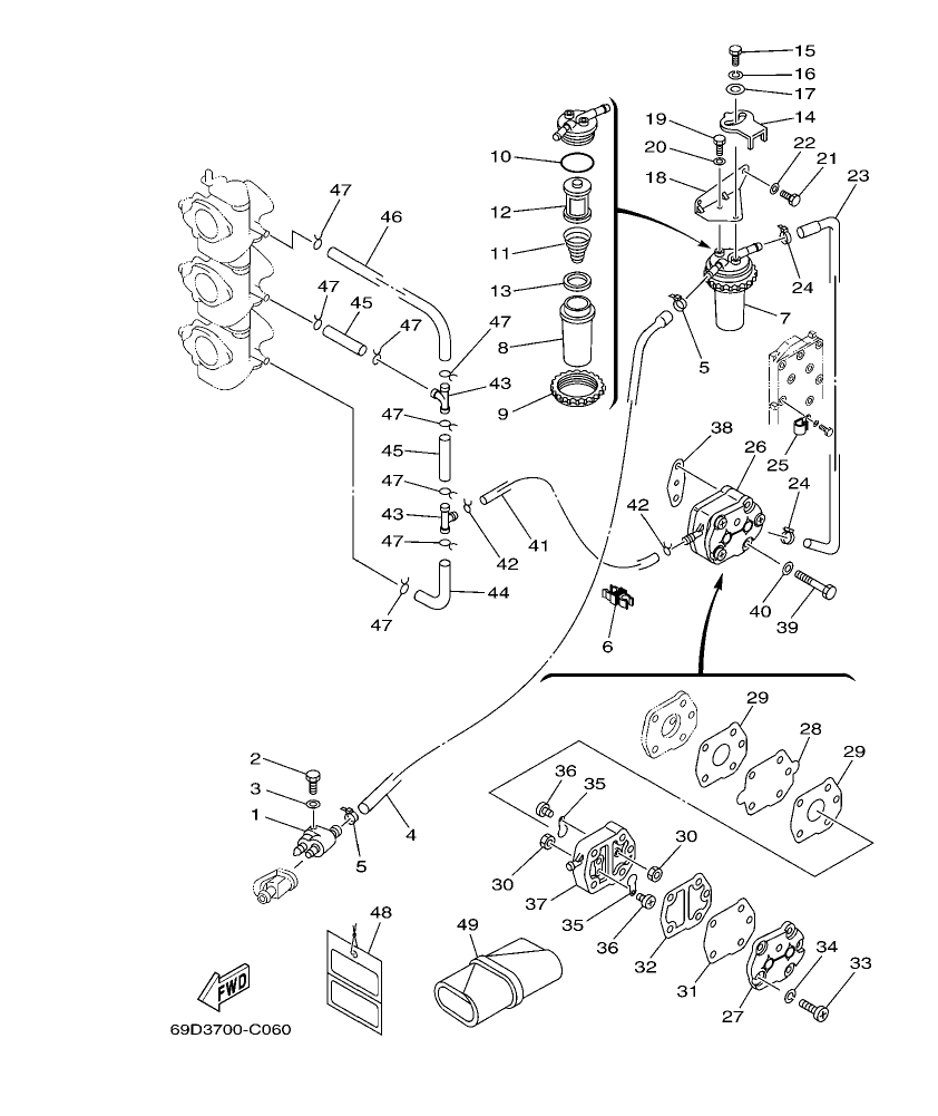 E60H’04 – section 6 FUEL parts diagram