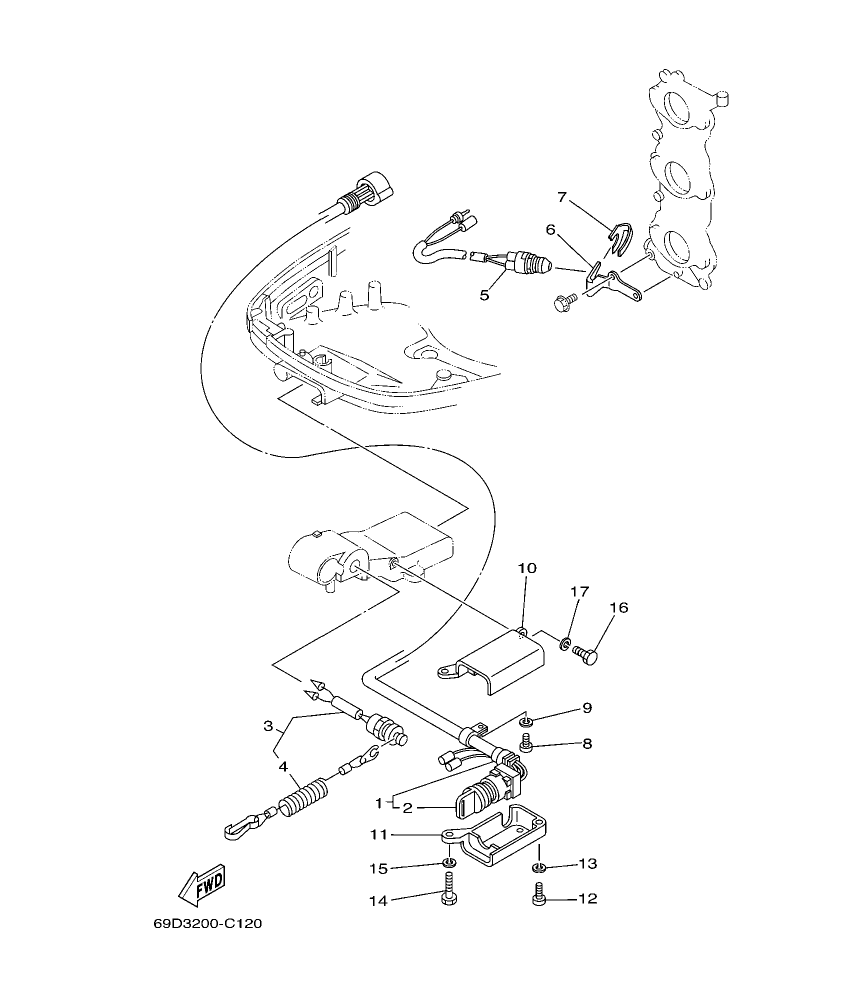 E60H’04 – section 12 ELECTRICAL 4 parts diagram