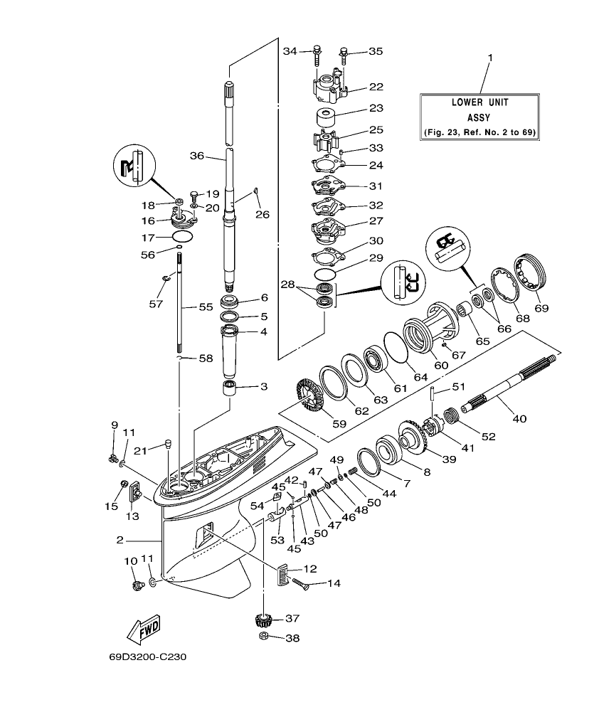 Fig. 23 – LOWER CASING & DRIVE 1