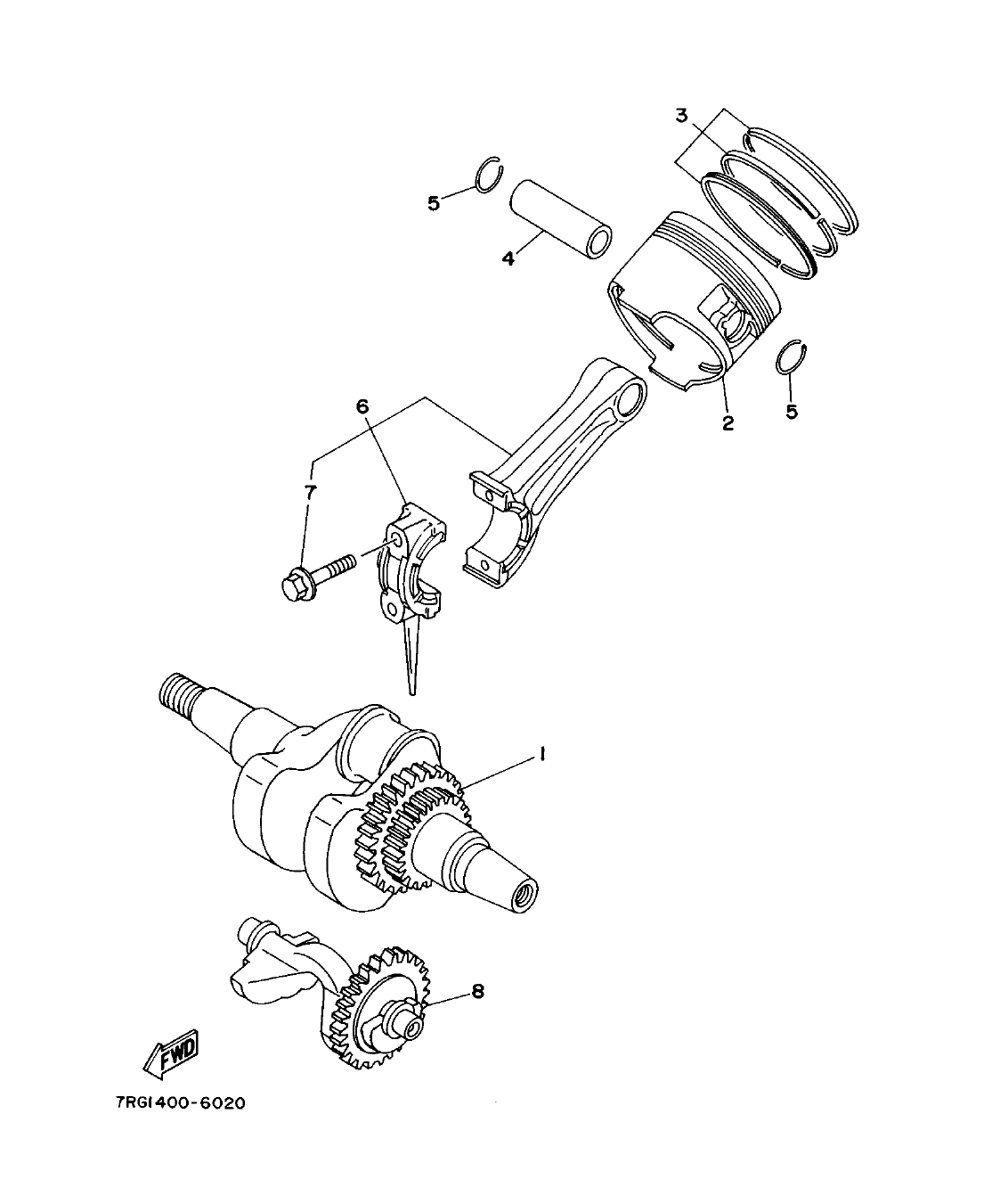 Fig. 2 – CRANKSHAFT. PISTON diagram