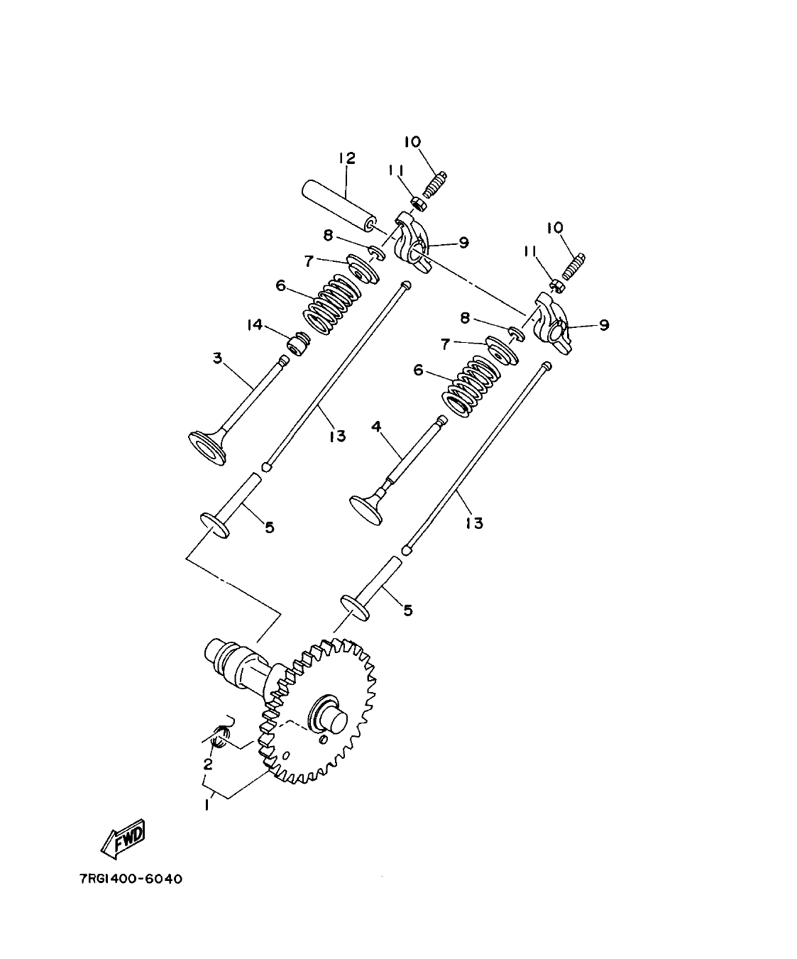 EF5200 – section 4 CAMSHAFT.VALVE parts diagram