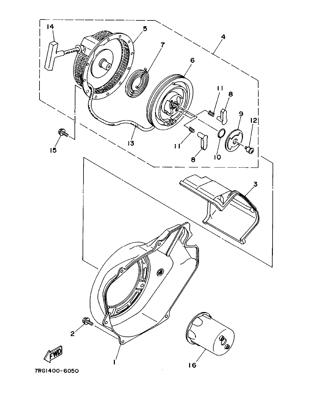EF5200D – section 5 AIR SHROUD. STARTER parts diagram