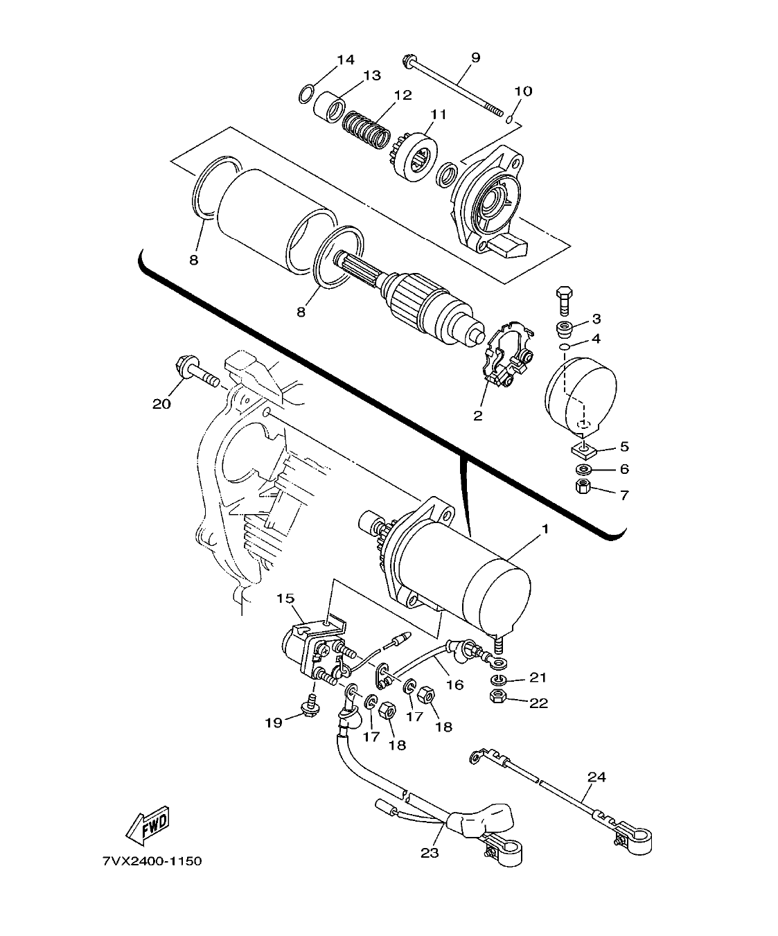 EF5200 – section 15 STARTING MOTOR (FOR EL. STRAT MODEL) parts diagram