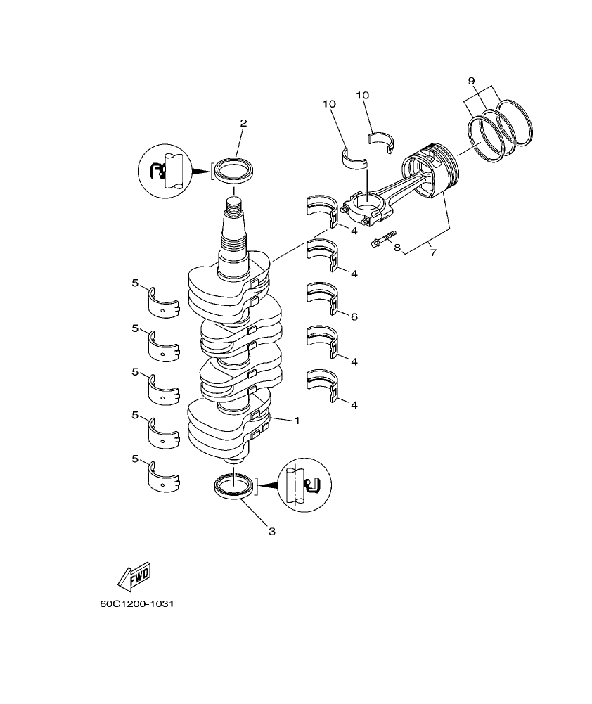 Fig. 3 – CRANKSHAFT & PISTON