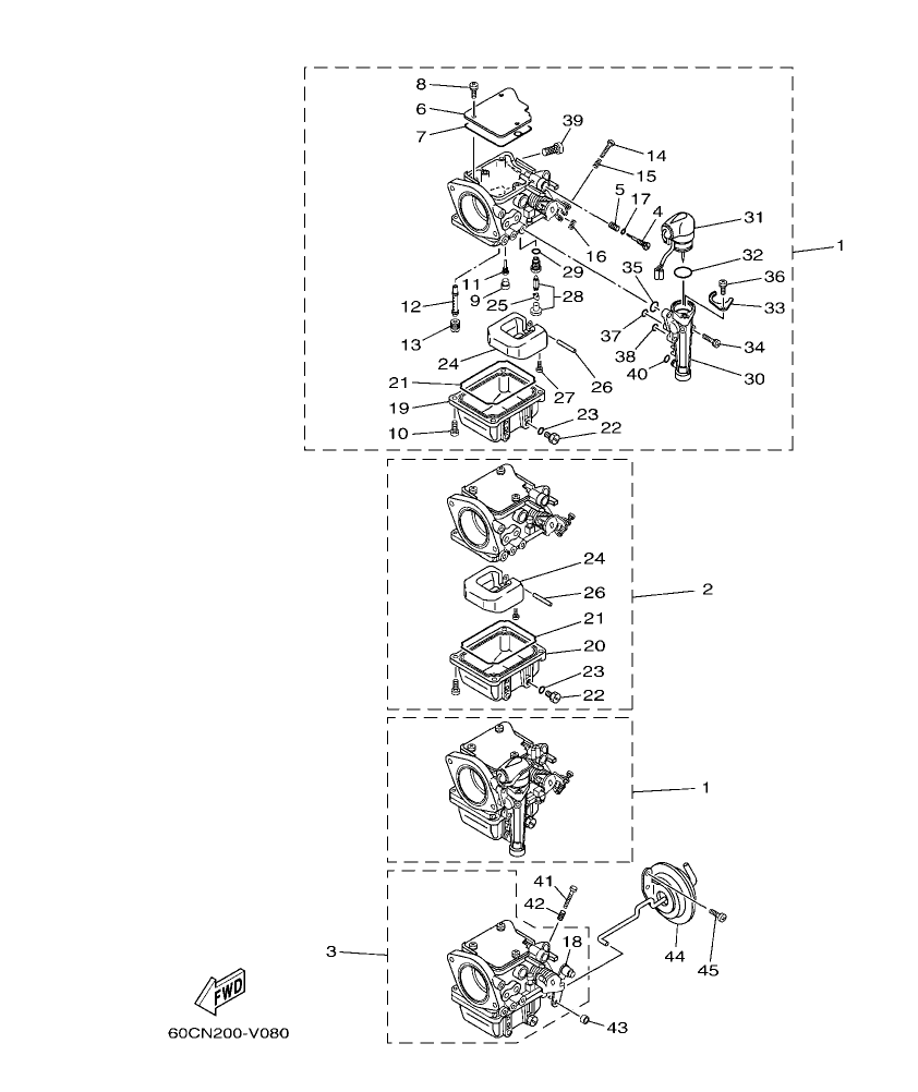 F100BET – section 8 CARBURETOR 1 parts diagram
