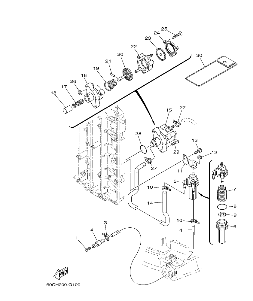 F100BET – section 10 FUEL 1 parts diagram