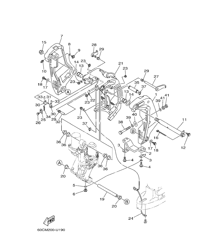F100BET – section 19 BRACKET 1 parts diagram