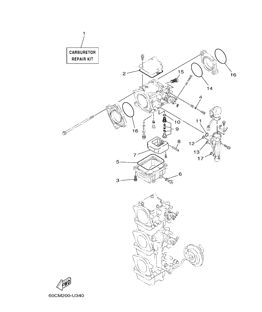 F100BET – section 34 REPAIR KIT 2 parts diagram