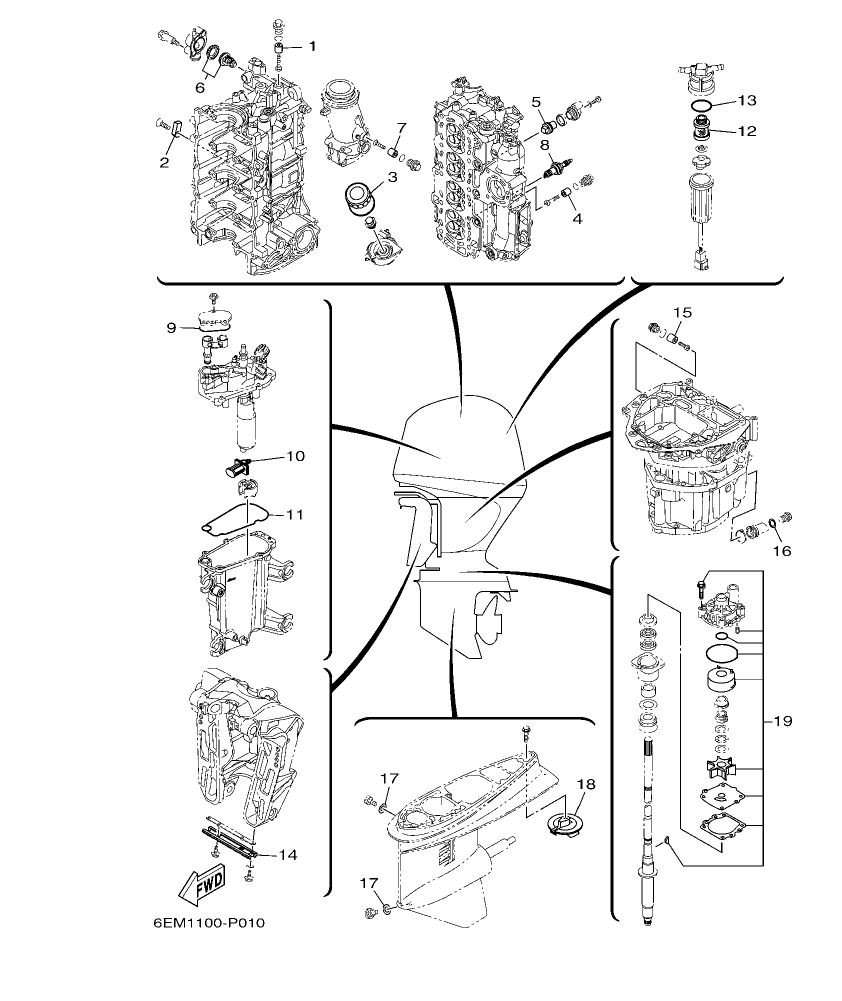 F130AET – section 1 SCHEDULED SERVICE PARTS parts diagram