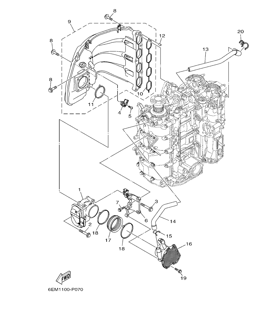 F130AET – section 7 INTAKE 1 parts diagram