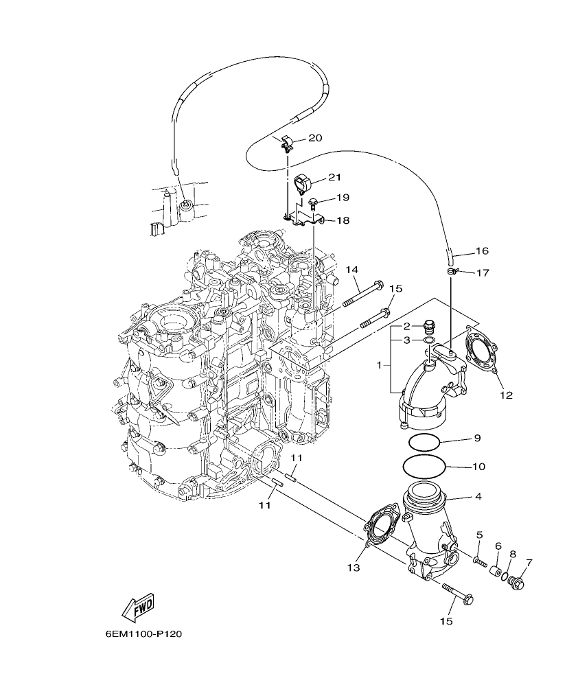 F130AET – section 12 EXHAUST parts diagram