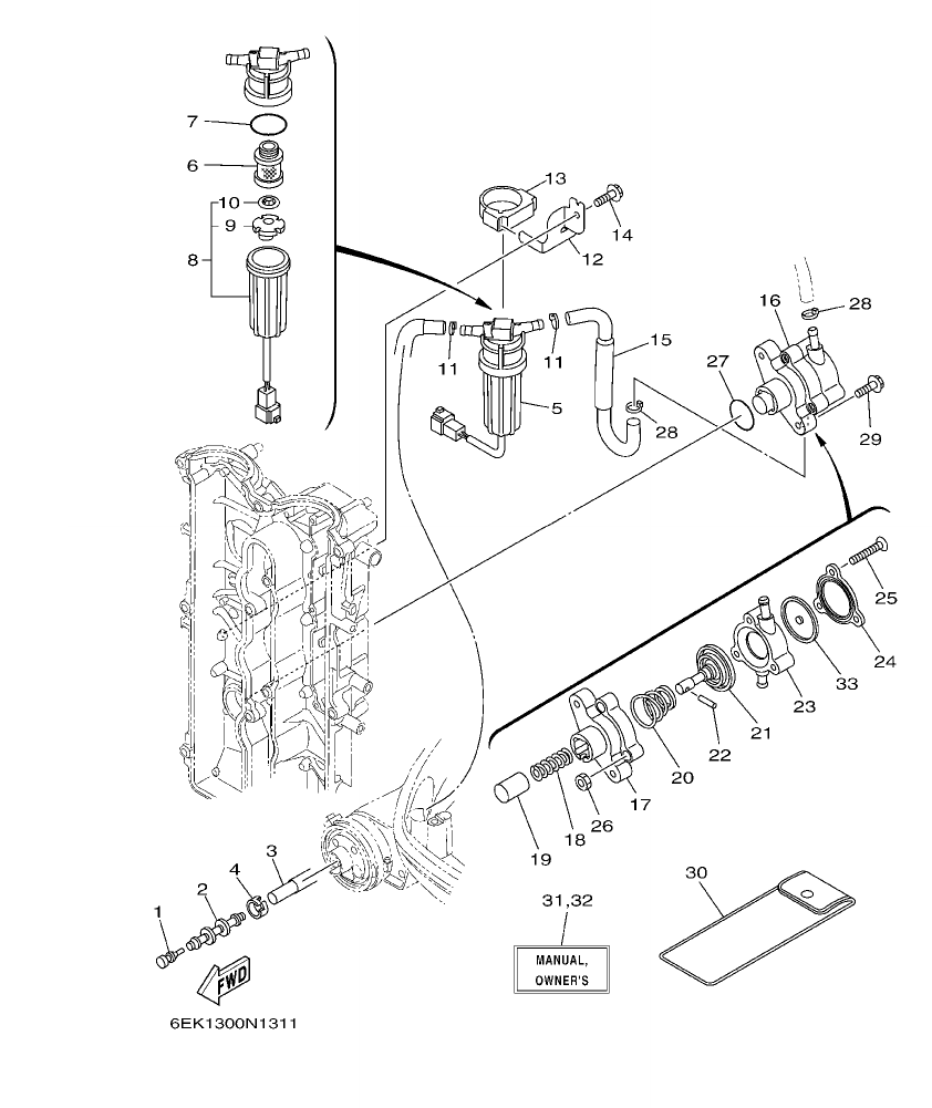 F130AET – section 13 FUEL 1 parts diagram