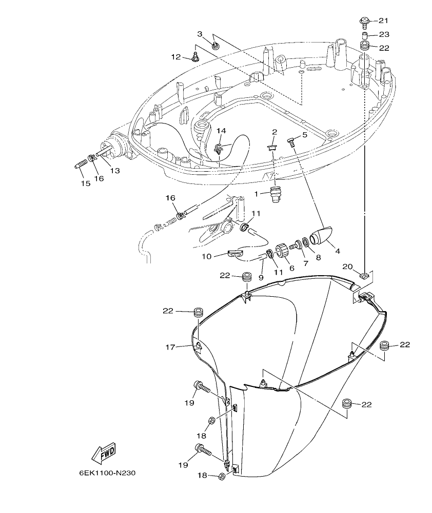 F130AET – section 24 BOTTOM COWLING 2 parts diagram