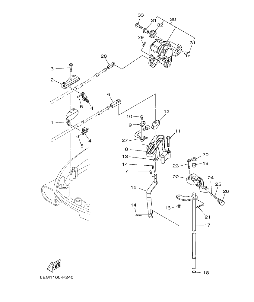 F130AET – section 25 CONTROL parts diagram