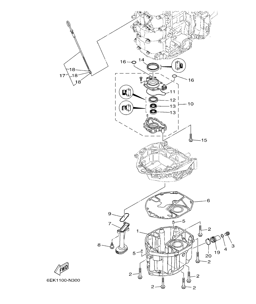 F130AET – section 31 OIL PAN parts diagram