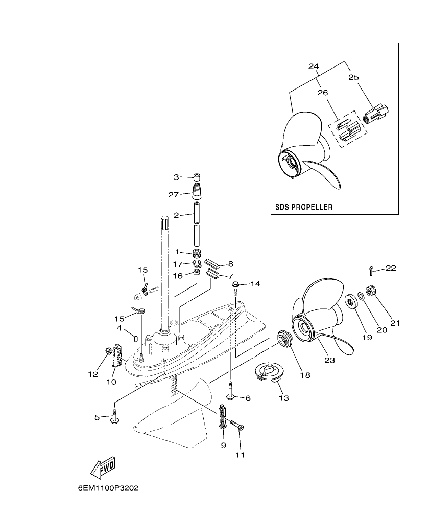 F130AET – section 33 LOWER CASING & DRIVE 2 parts diagram