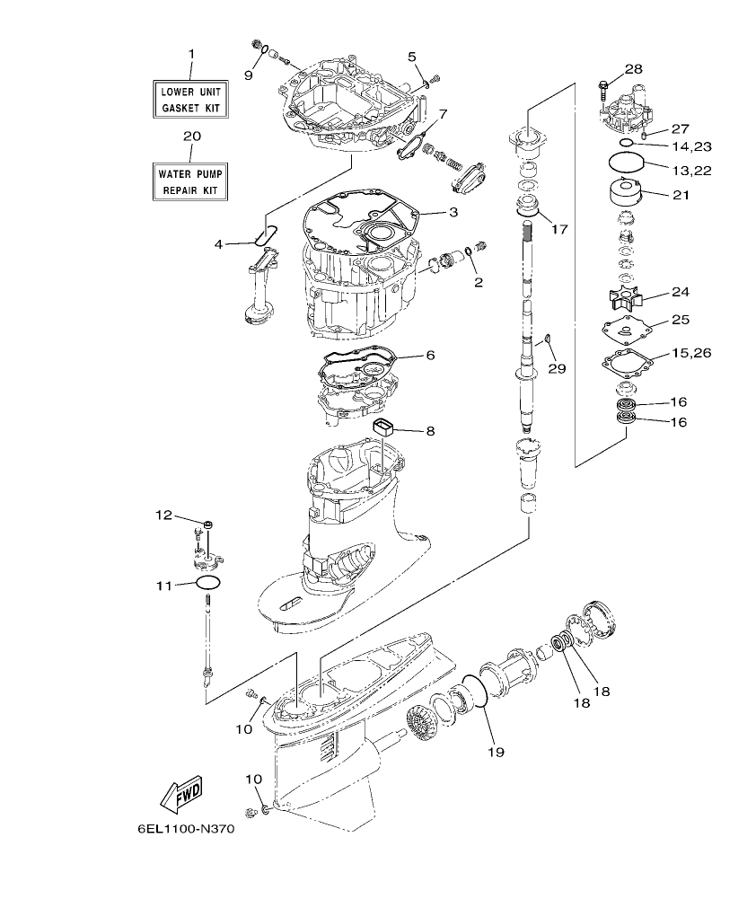 F130AET – section 38 REPAIR KIT 2 parts diagram