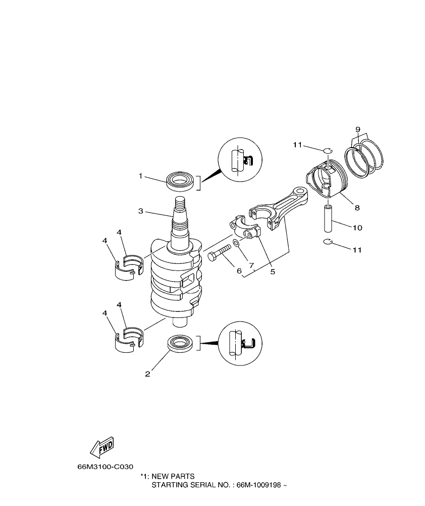 Fig. 3 – CRANKSHAFT & PISTON
