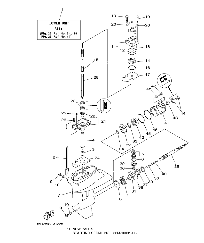 Fig. 22 – LOWER CASING & DRIVE 1