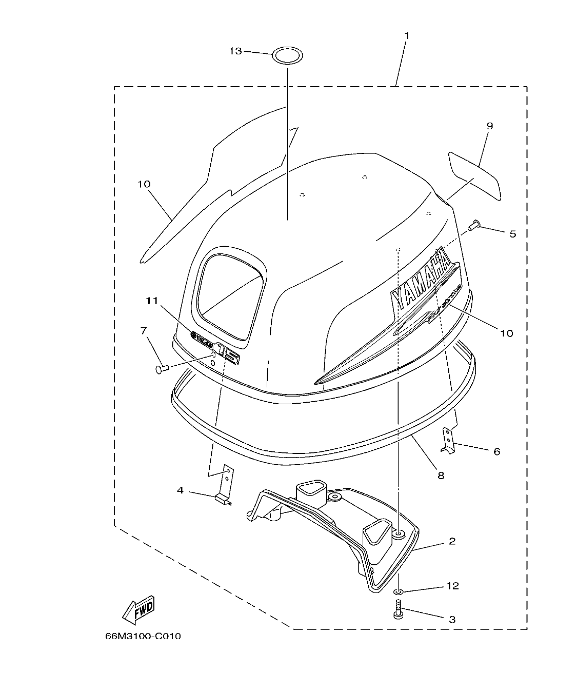 F15B'04 – section 1 TOP COWLING SOPORTE SUPERIOR parts diagram