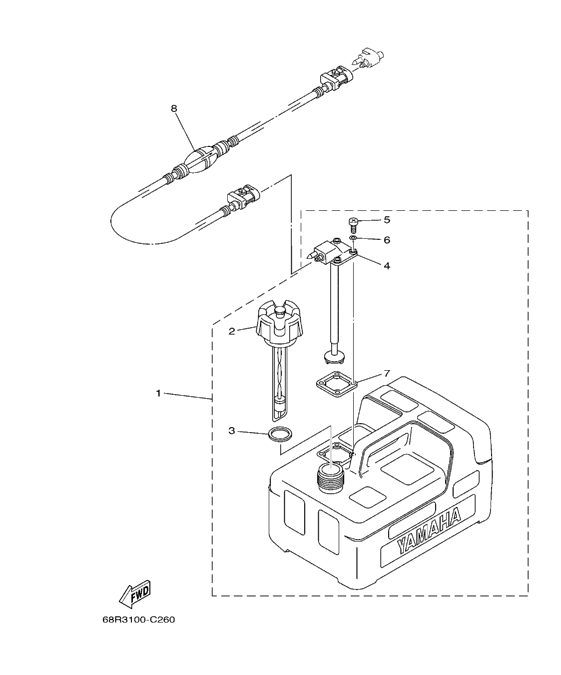 F15B'04 – section 24 FUEL TANK DEPOSITO DE COMBUSTIBLE parts diagram