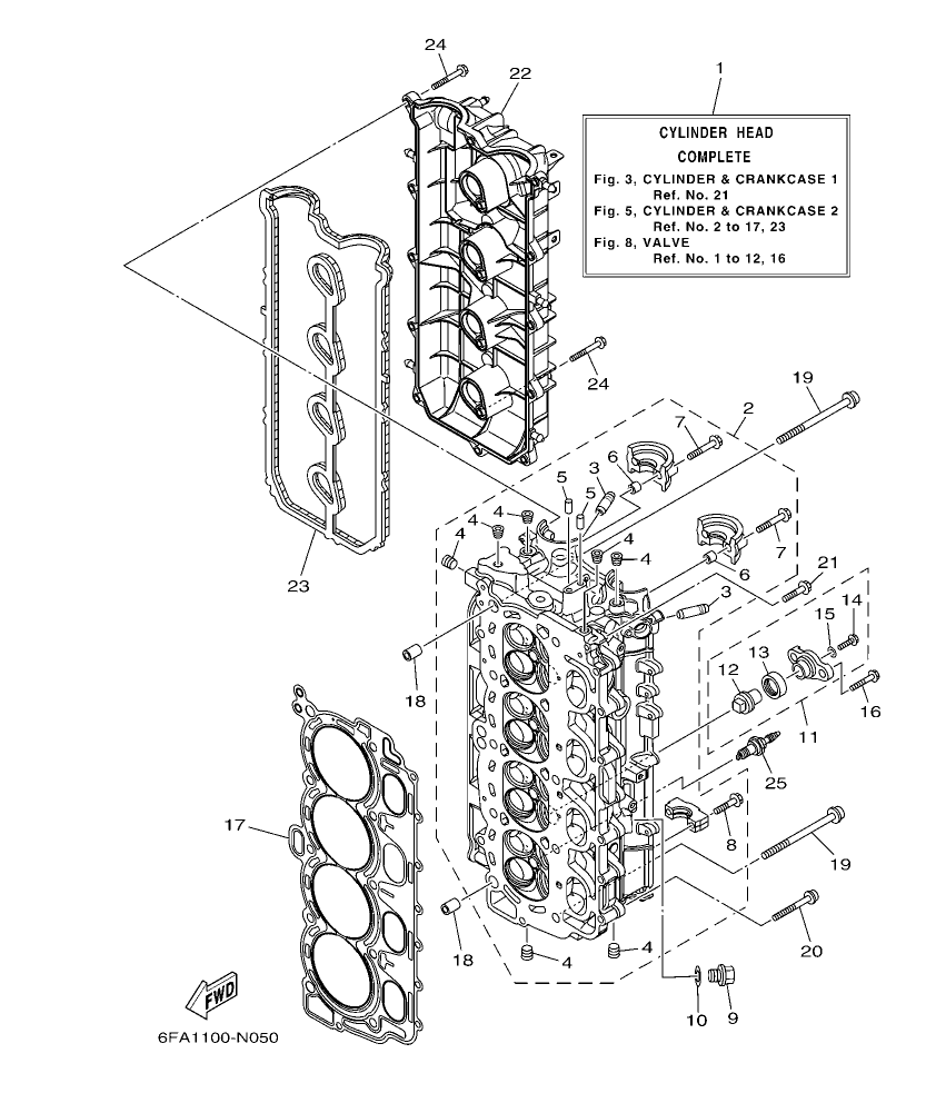 F175AET – section 5 CYLINDER & CRANKCASE 2 parts diagram