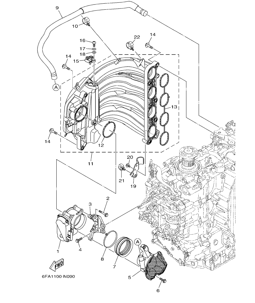 F175AET – section 9 INTAKE 1 parts diagram