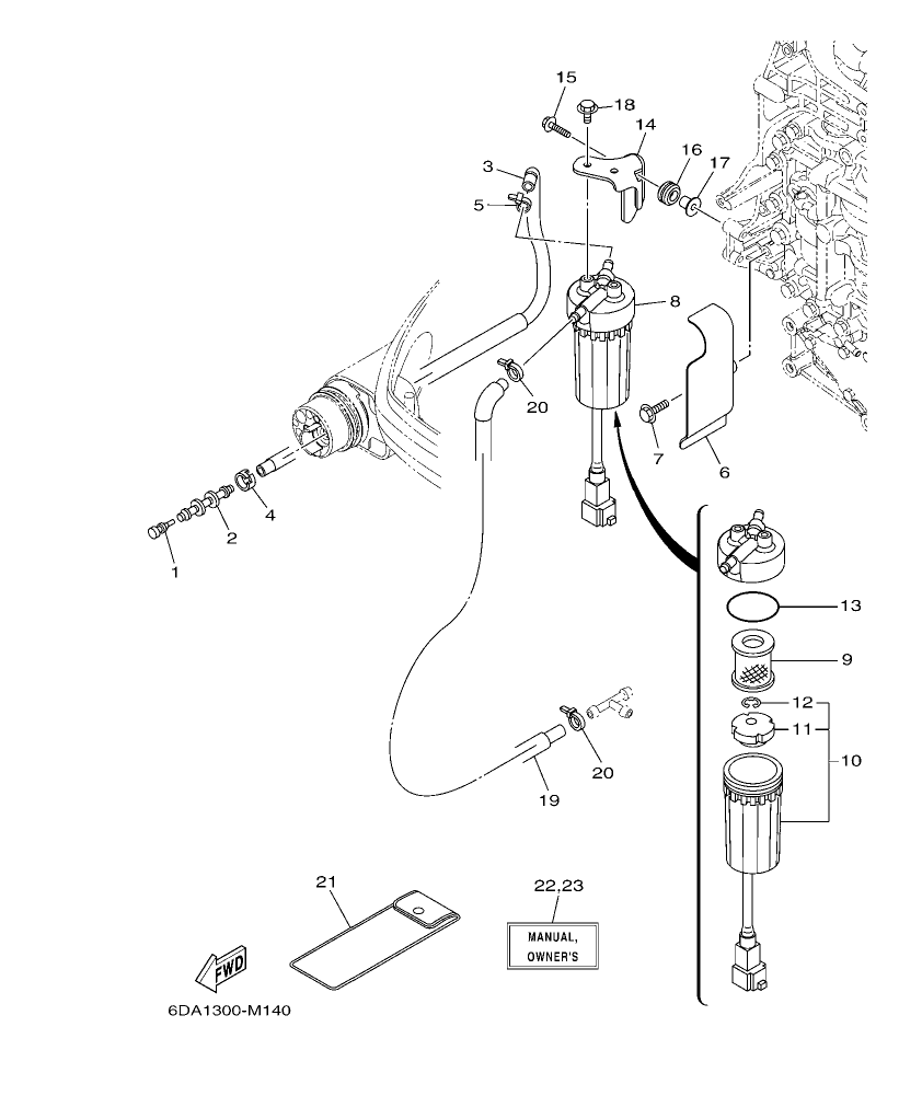 F175AET – section 14 FUEL 1 parts diagram