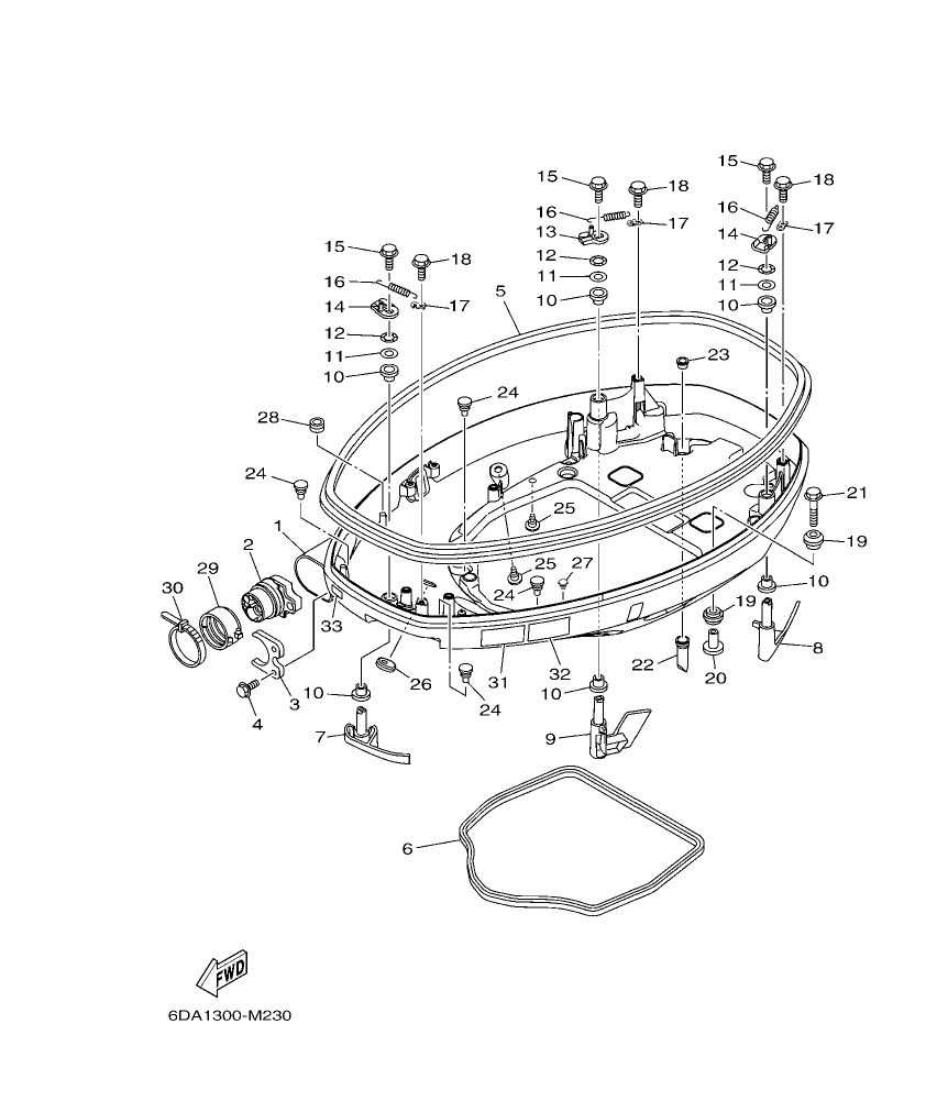 F175AET – section 24 BOTTOM COWLING 1 parts diagram
