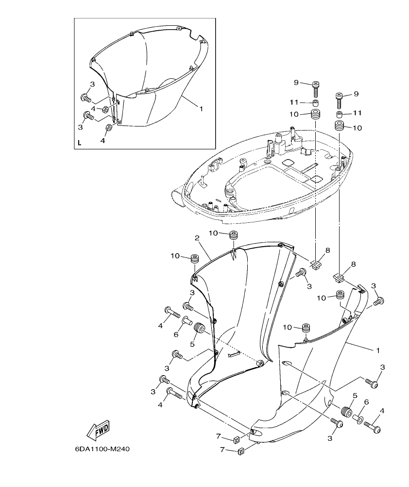 F175AET – section 25 BOTTOM COWLING 2 parts diagram