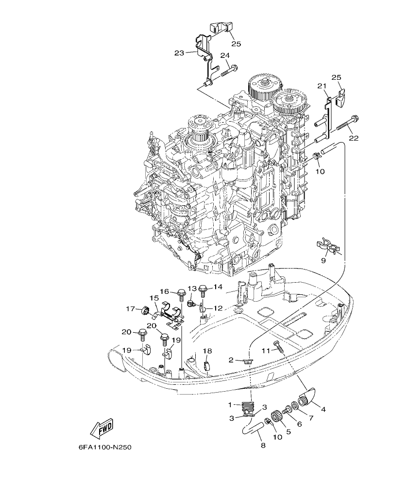F175AET – section 26 BOTTOM COWLING 3 parts diagram