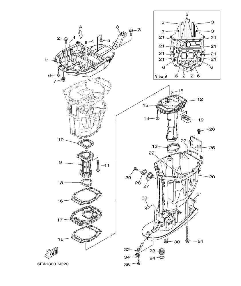 F175AET – section 32 UPPER CASING parts diagram