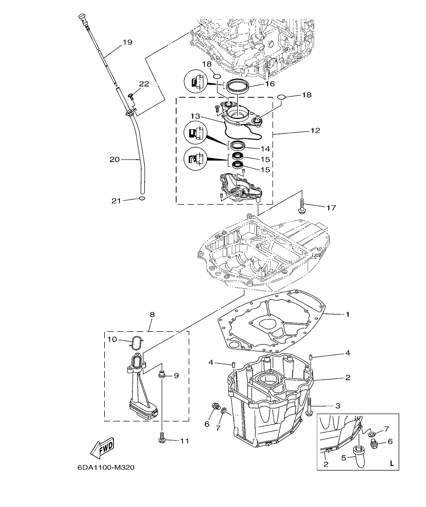 F175AET – section 33 OIL PAN parts diagram