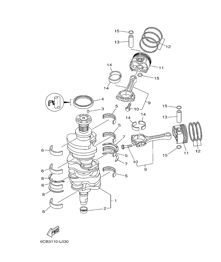 Fig. 4 – CRANKSHAFT & PISTON