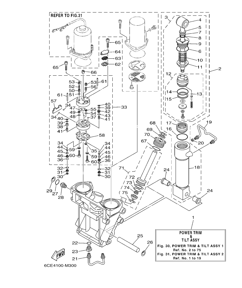 Fig. 30 – POWER TRIM & TILT ASSY 1
