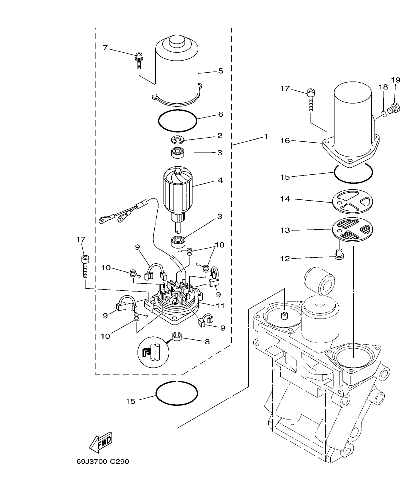 Fig. 31 – POWER TRIM & TILT ASSY 2