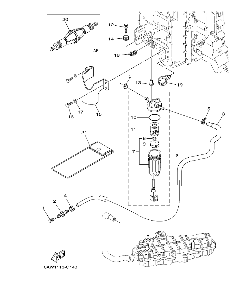 LF350CA-2011 – section 14 FUEL 1 parts diagram