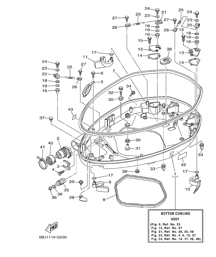 LF350CA-2011 – section 23 BOTTOM COWLING 1 parts diagram