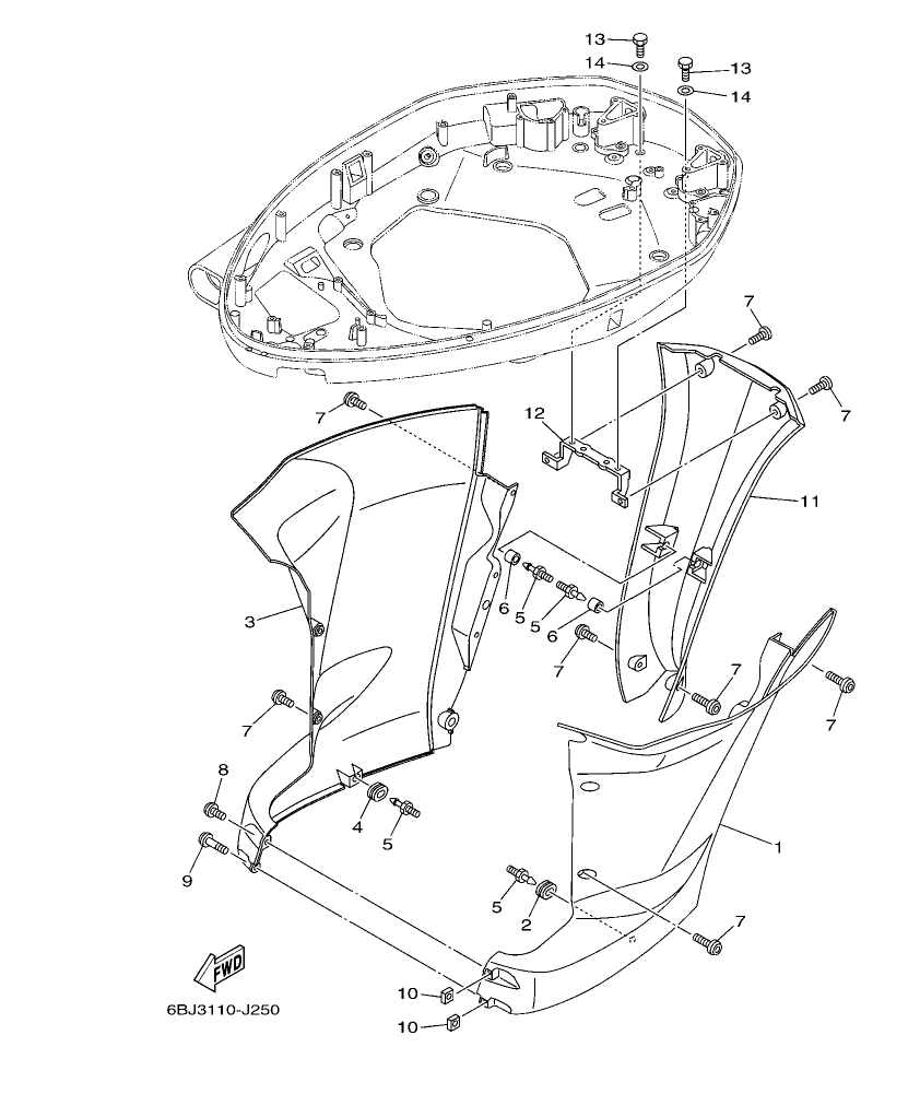 LF350CA-2011 – section 25 BOTTOM COWLING 3 parts diagram