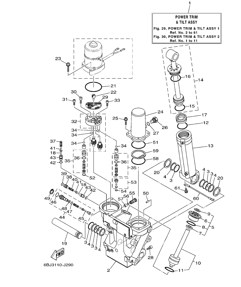 Fig. 29 – POWER TRIM & TILT ASSY 1