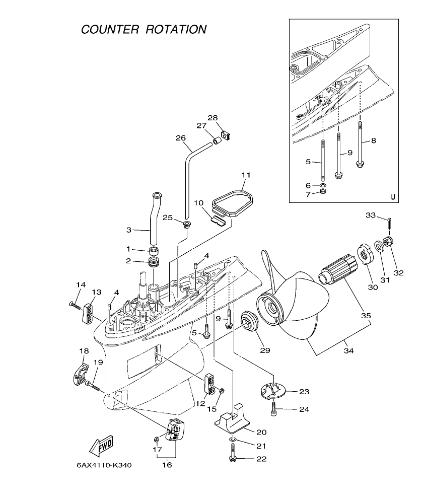 LF350CA-2011 – section 34 LOWER CASING & DRIVE 2 parts diagram