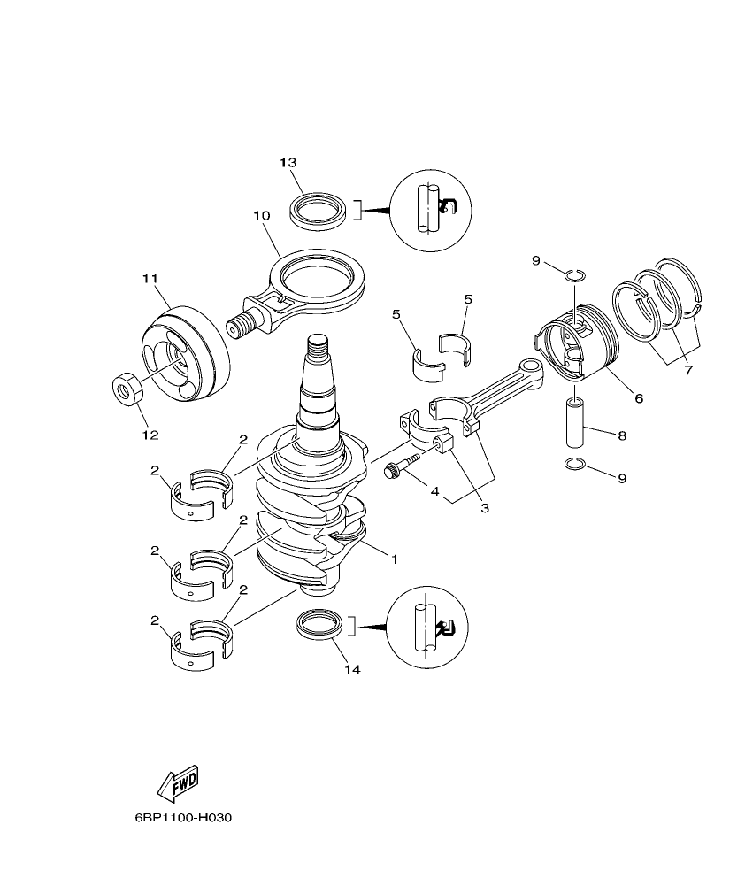Fig. 3 – CRANKSHAFT & PISTON