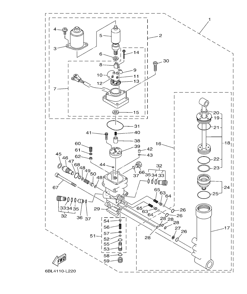 Fig. 22 – POWER TRIM & TILT ASSY